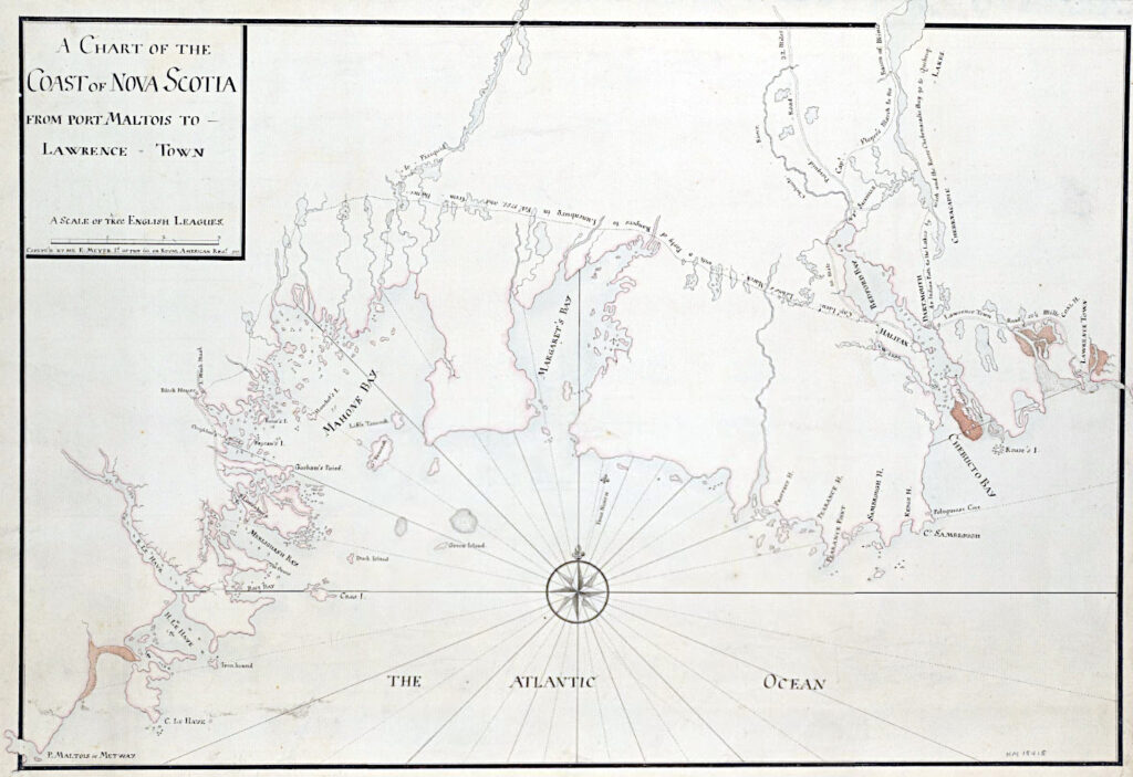 a chart of the coast of nova scotia from port maltois to lawrence town